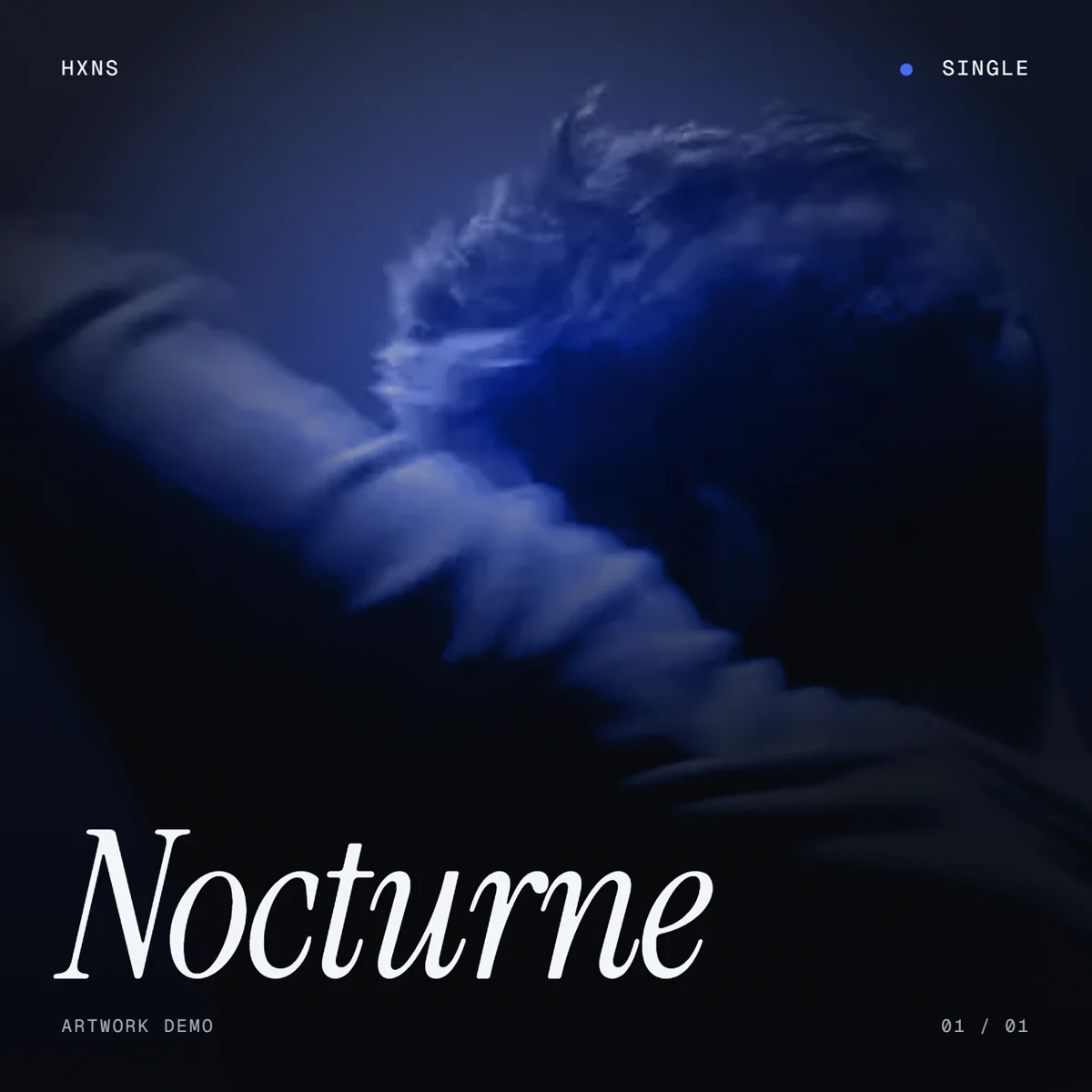 Square single artwork with the word Nocturne in italic serif